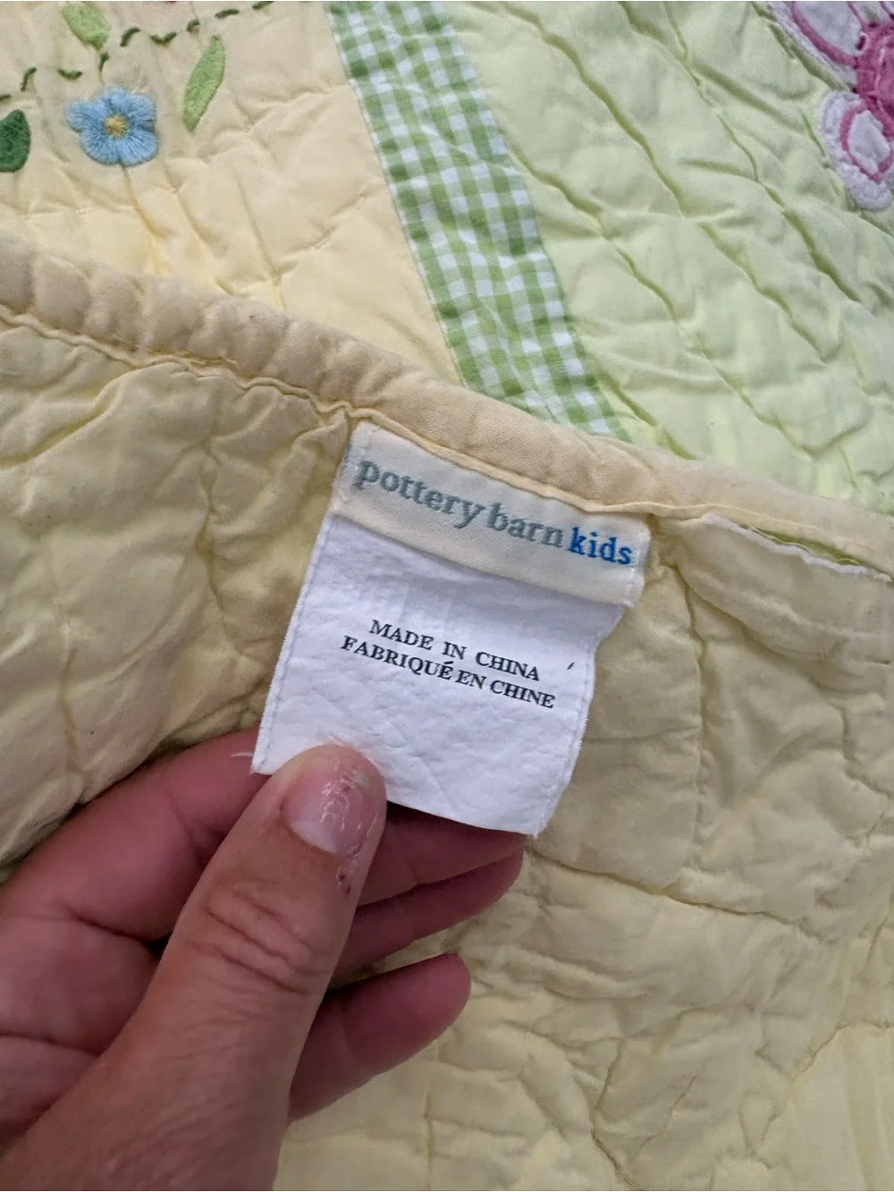 Pottery Barn Applique Cotton Quilt - Yellow Multi twin